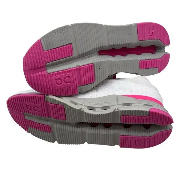 Running shoes White and Pink Sneakers with Streamlined Design Sz 38 - Picture 13 of 13